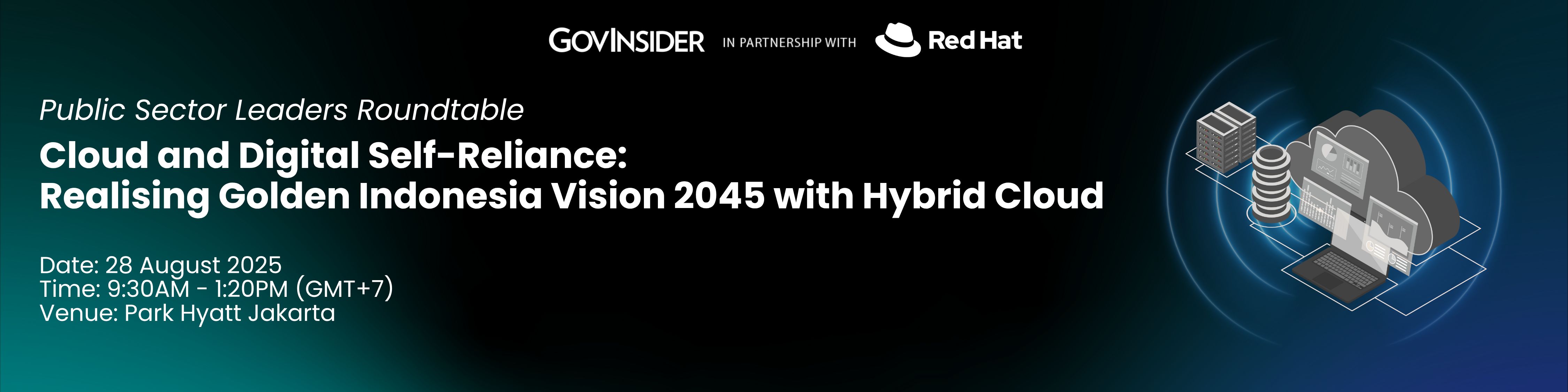 event banner for Cloud and Digital Self-Reliance: Realising Golden Indonesia Vision 2045 with Hybrid Cloud